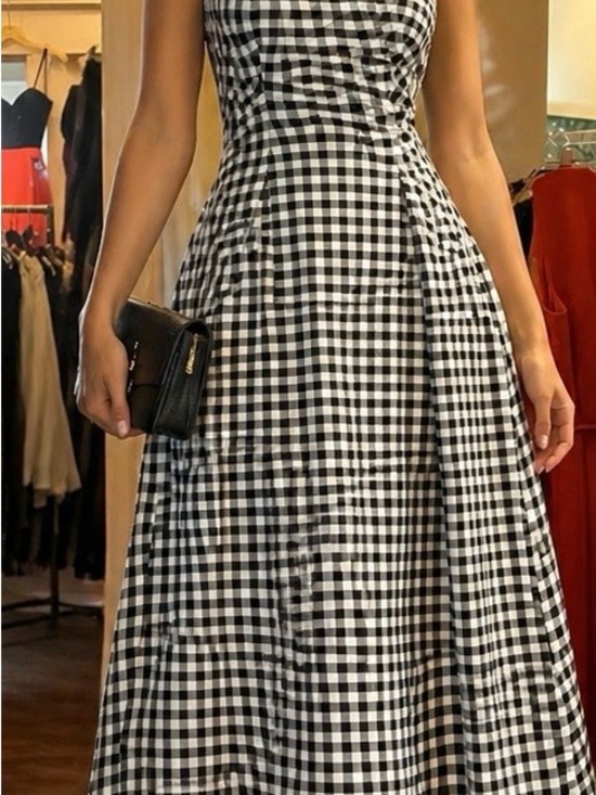 Anthropologie Dresses & Skirts - Anthropologie Black and White checked Gingham Midi Dress NWT   Size Small